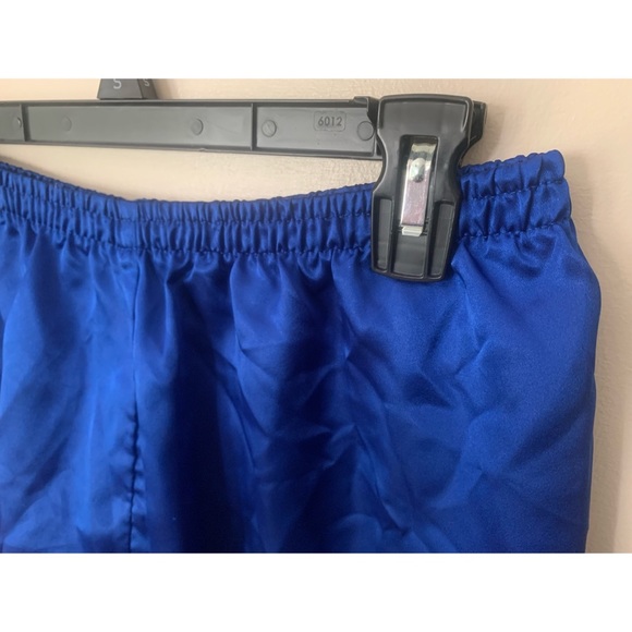 Metallic Cobalt Satin Sleep Shorts - Picture 3 of 4